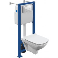 Комплект Cersanit CARINA XL CO DPL EO slim инсталляция VECTOR кнопка BLICK пластик хром матовый 64119