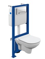 Комплект инсталляция Cersanit City 64277 CO DPL EO slim с кнопкой смыва, с подвесным унитазом, с микролифтом 64277