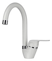 Смеситель для кухонной мойки Granula GR-1024 1024wh, белый 1024, АРКТИК