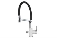 Смеситель Granula GR-0075 0075wh, для кухонной мойки, с подключением к фильтру, гибкий излив, арктик 0075, АРКТИК