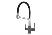 Смеситель Granula GR-0083 0083bg, для кухонной мойки, с подключением к фильтру, графит 0083, ГРАФИТ
