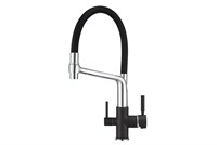 Смеситель Granula GR-0083 0083bl, для кухонной мойки, с подключением к фильтру, черный 0083, ЧЁРНЫЙ