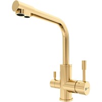 Смеситель для кухонной мойки Lemark Expert LM5061LGN, с подключением к фильтру с питьевой водой, золото светлое LM5061LGN