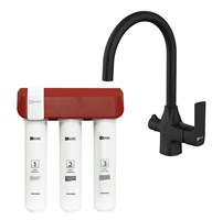 Смеситель для кухонной мойки Lemark Ursus LM7261BL086, с фильтром Optima, черный матовый LM7261BL086