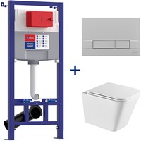 Инсталляция Lemark Peneda Expert с безободковым унитазом Florex 100123425 Торнадо, сиденье микролифт, клавиша Bit, хром матовый 100123425