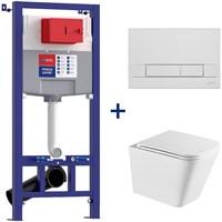 Инсталляция Lemark Peneda Expert с безободковым унитазом Florex 100121423 Торнадо, сиденье микролифт, клавиша Bit, хром глянцевый 100121423