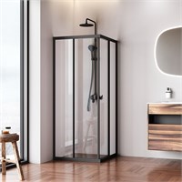 Душевой уголок AM.PM Sunny 80х80 W87G-403-8080-BT профиль Черный матовый стекло прозрачное W87G-403-8080-BT