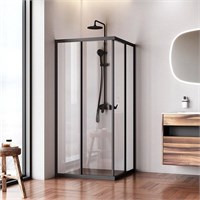 Душевой уголок AM.PM Sunny 90х90 W87G-403-9090-BT профиль Черный матовый стекло прозрачное W87G-403-9090-BT