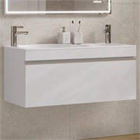 Тумба с раковиной подвесная Velvex Otto tp.OTO.OTT.100.1Y белый глянец, 100 см tp-oto-ott-100-1y белый глянец-com