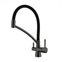 Смеситель Paulmark Siegen Si213111-GM для кухонной мойки, с подключением к фильтру, вороненая сталь Si213111-GM