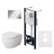 Комплект унитаза с инсталляцией AM.PM Awe IS49051.111738 с сиденьем Микролифт и клавишей смыва, Хром IS49051.111738