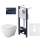 Комплект унитаза с инсталляцией AM.PM Spirit V2.0 FlashClean IS450A38.701700 с сиденьем Микролифт и Черной клавишей смыва IS450A38.701700 - фото 384353