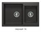 Мойка кухонная Polygran BRIG-772 чёрный 621480 621480 - фото 444373