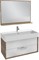 Тумба под раковину Jacob Delafon Vivienne 100 EB1585-E52-F30 подвесная Белый сатин Дуб табак ручки Хром EB1585-E52-F30