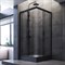 Душевой уголок AM.PM Gem 90х90 W90G-403-090BT профиль, Черный матовый стекло прозрачное W90G-403-090BT