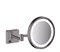 Зеркало косметическое для бритья Hansgrohe AddStoris 41790340 с LED-подсветкой, шлифованный черный/хром 41790340 - фото 501221