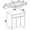 Тумба под раковину Runo напольная 3 двери (под умывальник Omega 75) Парма 75 (00-00001040) run_00-00001040