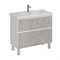 Тумба под раковину Lemark Combi 100 см, подвесная/напольная, корпус белый глянец, фасад бетон матовый, LM03C100T-Beton LM03C100T-Beton