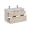 Тумба под сдвоенную раковину Lemark Combi 125 см, подвесная/напольная, корпус белый глянец, фасад дуб кантри матовый, LM03C125T-dub LM03C125T-dub