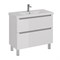 Тумба под раковину Lemark Buno 100 см, подвесная/напольная, планка серая матовая, цвет белый глянец, LM04B100T LM04B100T