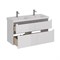 Тумба под сдвоенную раковину Lemark Buno 125 см, подвесная/напольная, планка серая матовая, цвет белый глянец, LM04B125T LM04B125T