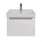 Тумба под раковину Lemark Buno mini 60 см, подвесная, планка серая матовая, цвет белый глянец, LM05BM60T LM05BM60T