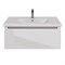 Тумба под раковину Lemark Buno mini 100 см, подвесная, планка серая матовая, цвет белый глянец, LM05BM100T LM05BM100T