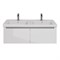 Тумба под сдвоенную раковину Lemark Buno mini 125 см, подвесная, планка серая матовая, цвет белый глянец, LM05BM125T LM05BM125T