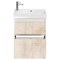 Тумба под раковину Dreja Slim 65 99.0501 подвесная дуб кантри, белый глянец 99.0501