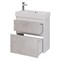 Тумба под раковину Dreja Slim 65 99.0503 подвесная Бетон, Белый глянец 99.0503