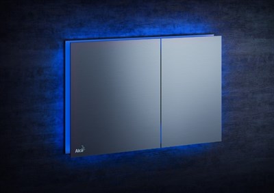 Кнопки смыва AlcaPlast FLAT ALUNOX-ILLUMINATED AIR с подсветкой металл-матовый, цвет голубой AIR LIGHT-BLUE - фото 376928