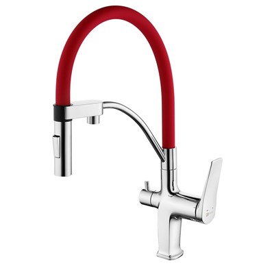 Смеситель Lemark Comfort для кухонной мойки, с подключением к фильтру, красный, LM3074C-Red LM3074C-Red - фото 440992