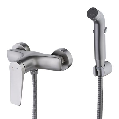 Смеситель Lemark Bronx LM3718GM с гигиеническим душем, графит LM3718GM - фото 441006