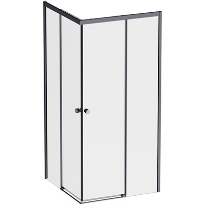 Душевой уголок AM.PM X-Joy 90х90 W94G-403-9090-BТ профиль, Черный матовый стекло прозрачное W94G-403-9090-BТ - фото 533857