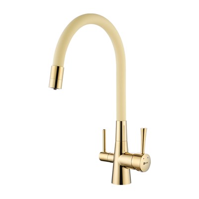 Смеситель Lemark Comfort LM3075G-Beige, для кухни с подключением к фильтру с питьевой водой, золото/бежевый LM3075G-Beige - фото 537934