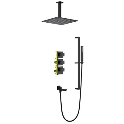 Душевая система встроенная с термостатом Timo Selene черный (SX-2239/03SM) SX-2239/03SM - фото 538120