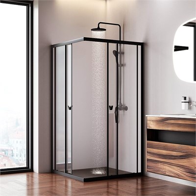 Душевой уголок AM.PM Sunny 100х100 W87G-403-100100-BT профиль Черный матовый стекло прозрачное W87G-403-100100-BT - фото 884889