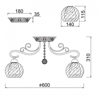 Потолочная люстра Freya Nella FR2662-PL-05-BZ MY_FR2662-PL-05-BZ