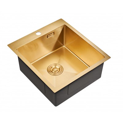 Мойка кухонная Milacio Denia 46 Steel, MC.77478, 46 см, цвет золото MC.77478