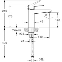 Смеситель для раковины Vitra Root Square A42731EXP Хром A42731EXP