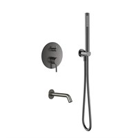 Душевая система Aquame, AQM8406GM, с изливом, gun metall AQM8406GM
