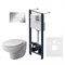 Комплект унитаза с инсталляцией AM.PM Sense IS47051.741700 с сиденьем Микролифт и клавишей смыва Хром IS47051.741700